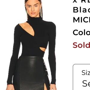 Michael Costello Black Cutout Long-Sleeve Top